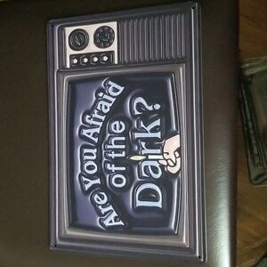 3/$25 Metal sign "Are you afraid of the dark?"
